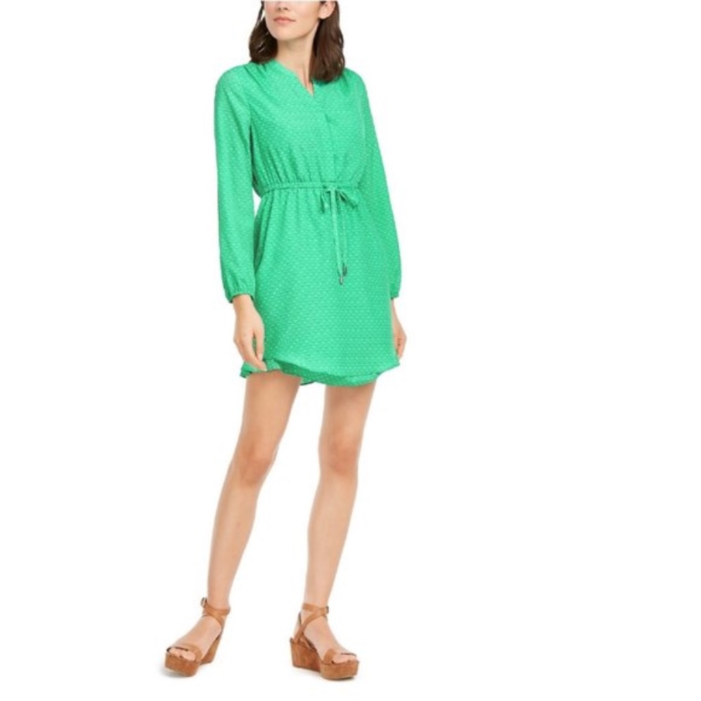 MAISON JULES Printed V- Neck Short Sheath Dress